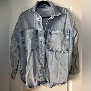 ZARA Patch Pocket Denim Overshirt
